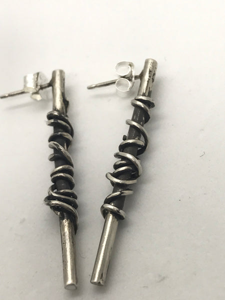 Angel Wrapped Bar Earrings