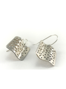 Porous Square Sterling Silver Earrings