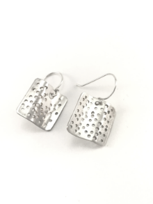 Porous Square Sterling Silver Earrings