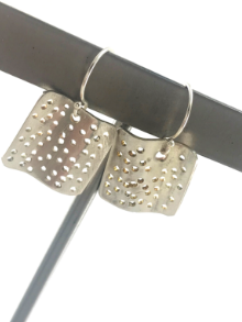 Porous Square Sterling Silver Earrings