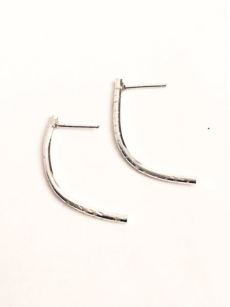 Long Curved Bar Earrings