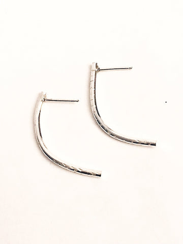 Long Curved Bar Earrings