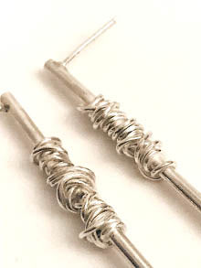 Angel Wrapped Bar Earrings