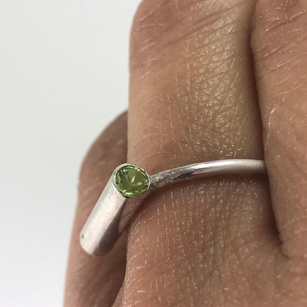 Double Gem Tube Ring