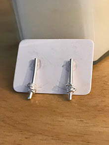 Angel Wrapped Short Bar Earrings